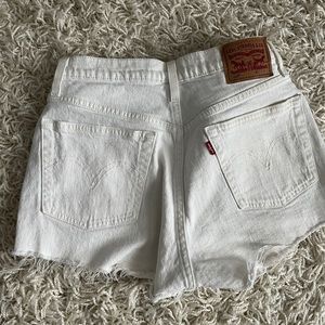 Levi white 501 jean shorts